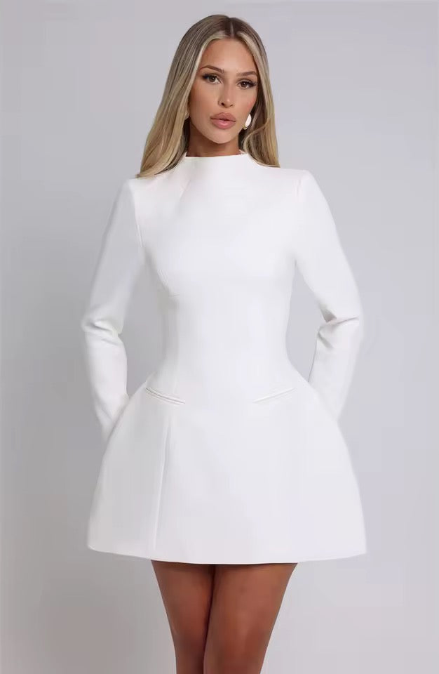 Marlowe Backless Long Sleeve Mini Dress