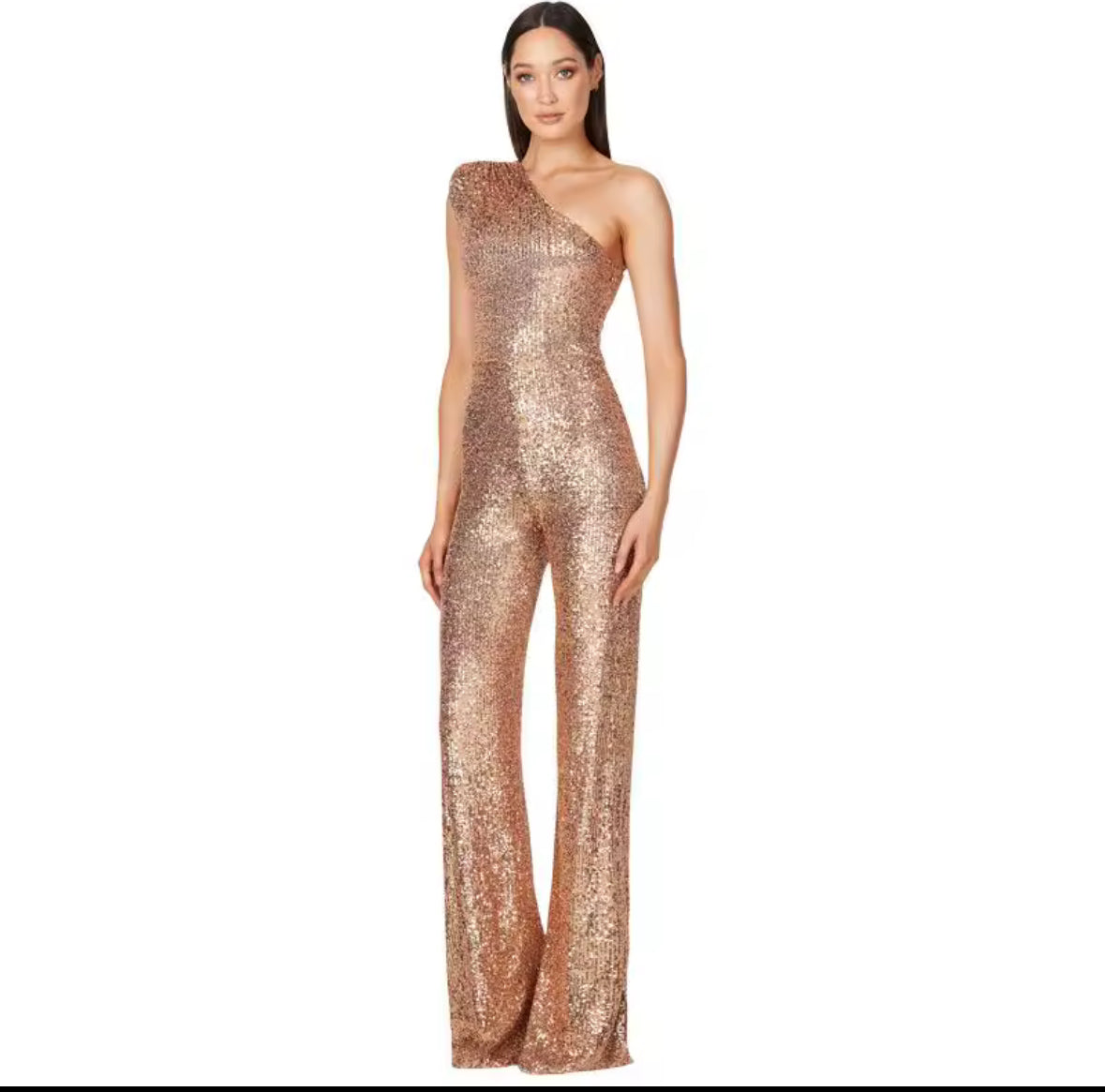 Livia One-Shoulder Sequin Jumpsuit
